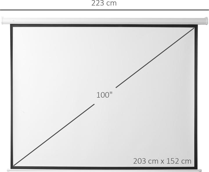 Produktbild Homcom Beamer-Leinwand Kunststoff, Metall Weiss (4:3)