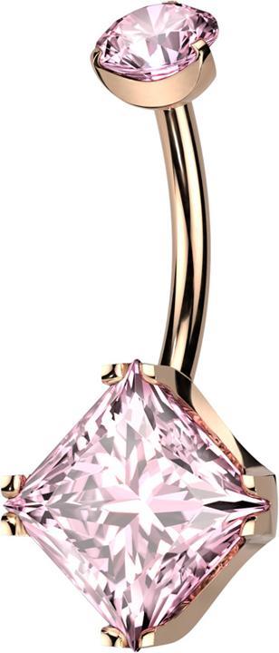 Immagine prodotto Star Piercing Filo interno Banana oro rosa set di cristalli rotondi oro rosa e set di cristalli quadrati rosa (Titanio, senza ottone)