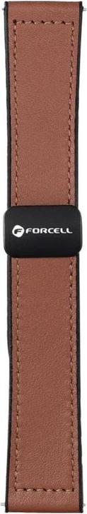 Actual product image Forcell Strap F-DESIGN FS20 magnetic eco leather strap for SAMSUNG Watch 20 mm brown (20 mm, Silicone + synthetic leather)