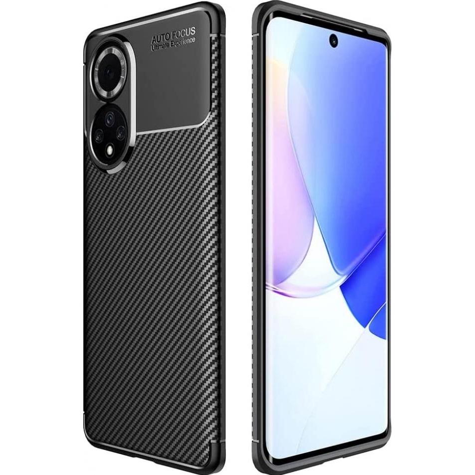 Screenguard Huawei Nova 9 Hülle Carbon Design TPU Case (Huawei Nova 9), Smartphone Hülle, Schwarz