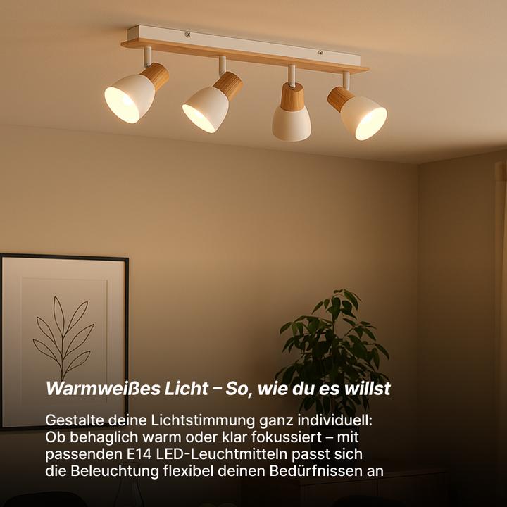 Produktbild Brilliant Daintree Spotbalken 4flg weiss/natur Mass: 16.5x57.5 (E14)