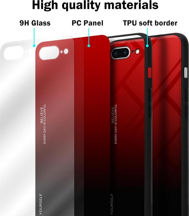 Produktbild Cadorabo TPU 2 Farben Glas Cover (Apple iPhone 7 Plus, Apple iPhone 7s Plus)