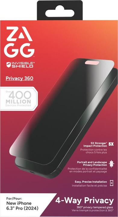 Productafbeelding Zagg InvisibleShield Glas Elite Privacy 360 Apple Jim SMPro Scherm (1 Pcs., Apple iPhone 16 Pro)
