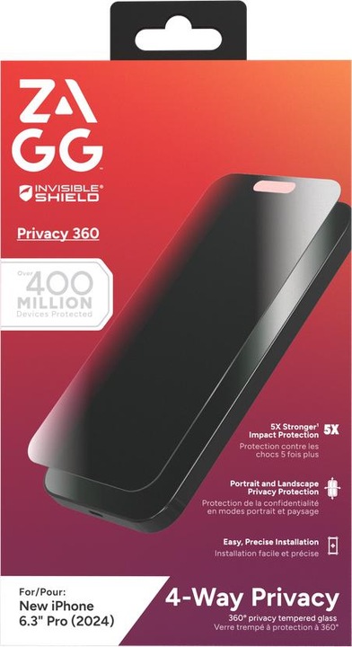 Produktbild Zagg Glass Elite Privacy 360 (1 Stück, Apple iPhone 16 Pro)