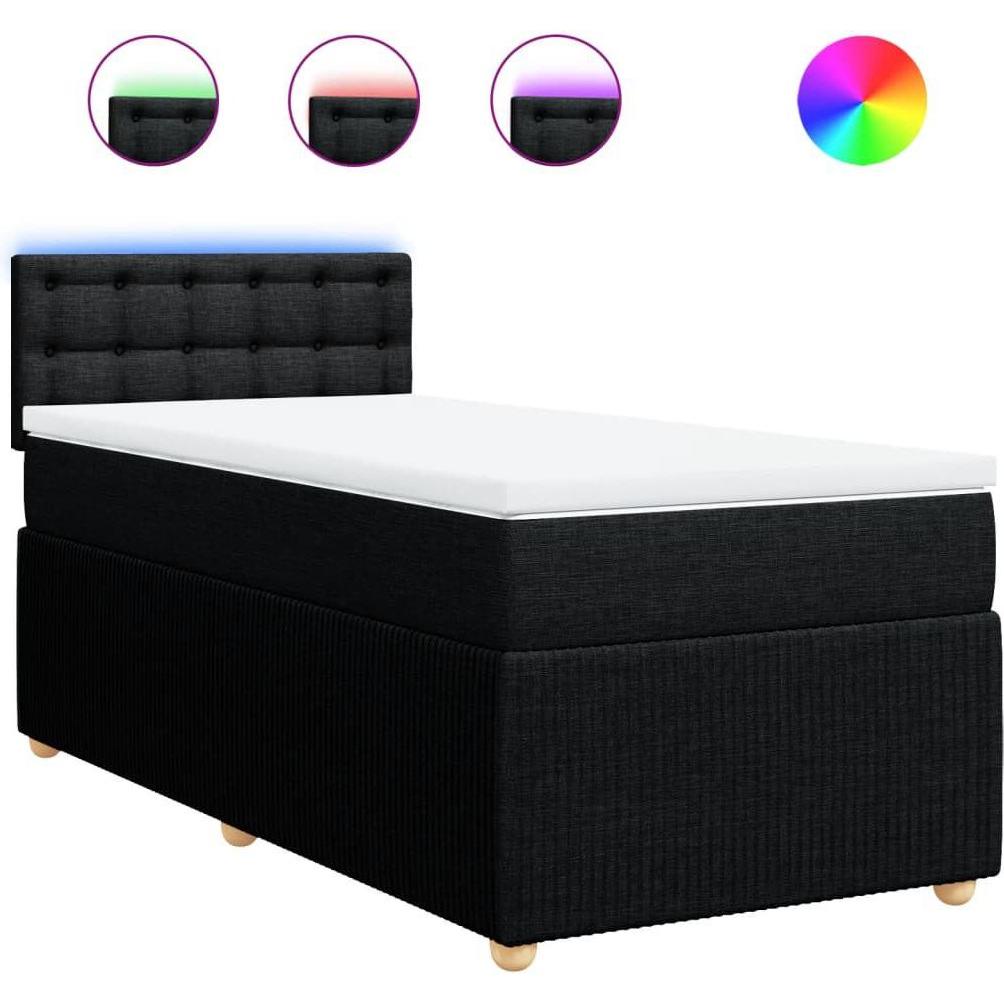 Thumbnail - VidaXL, Bett, Bo x springbett mit Matratze 80 x 200 cm Stoff (80 x 200 cm)