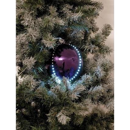 Europalms, Weihnachtsbeleuchtung, LED Snowball 8cm, lila 5x