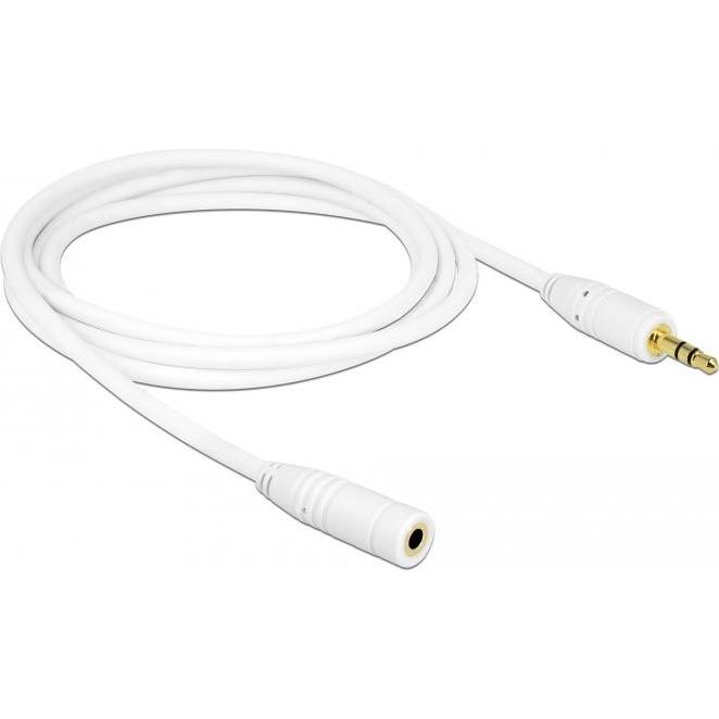Delock Cavo di prolunga jack audio 3,5 mm > jack 2 m bianco (2 m, Estensione), Cavo audio