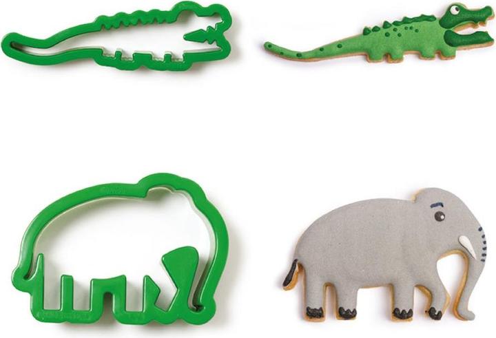 Decora Guetzli-Ausstecher-Set Mini 2 Stück, Krokodil und Elefant