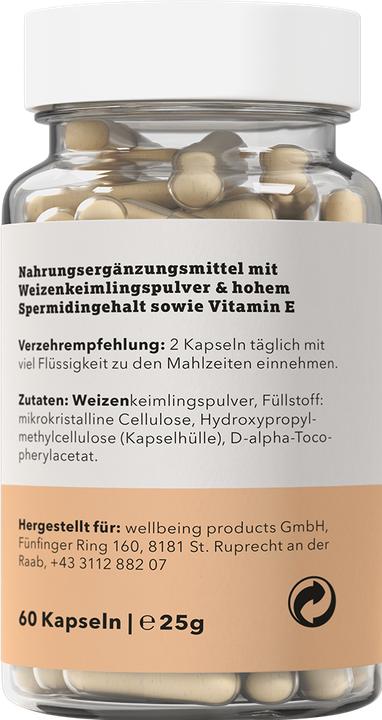 Nutritional values and ingredients SpermidinPlus Spermidine origin (60 Piece, Capsules)