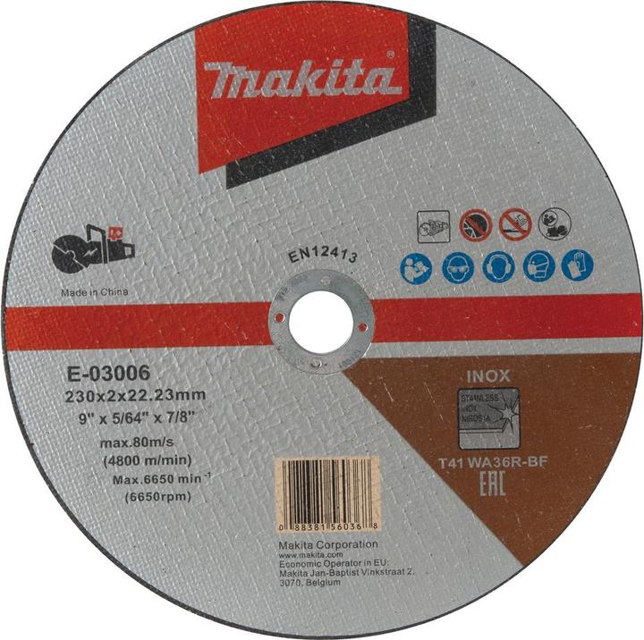Produktbild Makita Zubehör E-03006-25 Trennscheibe 230 x 22,23 x 2,0 mm Edelstahl 25 Stück