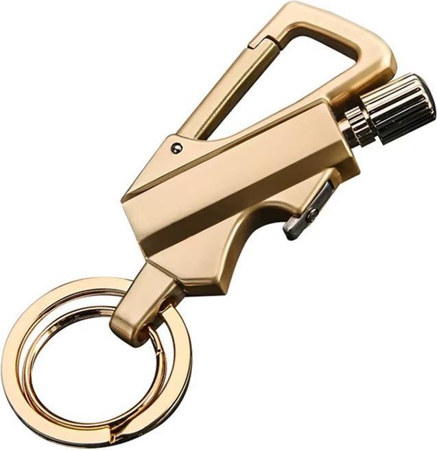 Swissdetector Briquet original - Silex - Allumette multifonction 3 en 1- Gold