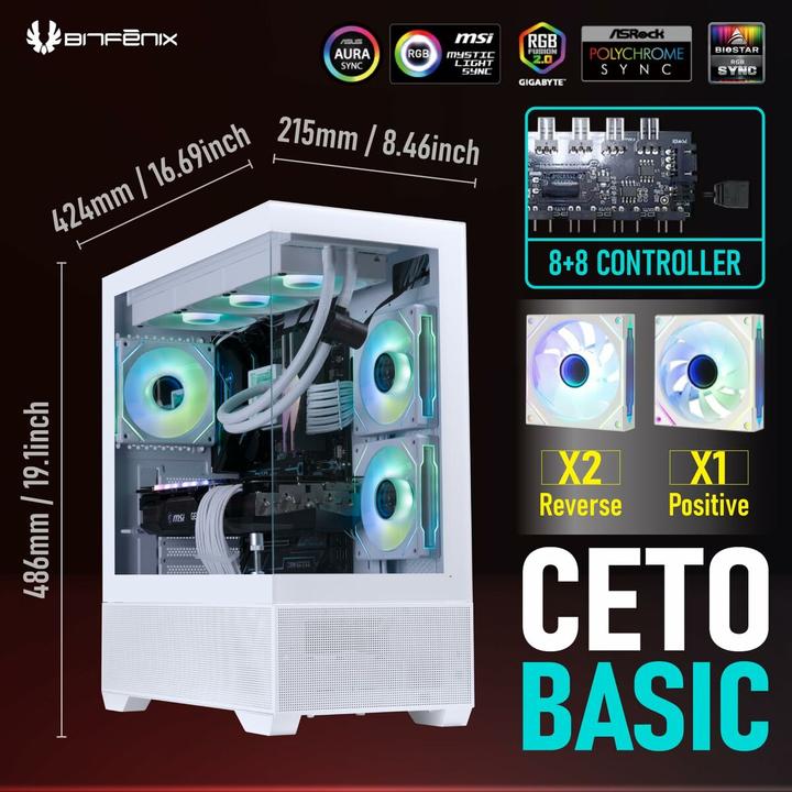 Image du produit BitFenix ATX Semi-Tower Gehäuse CETO Basic Weiss (ATX)
