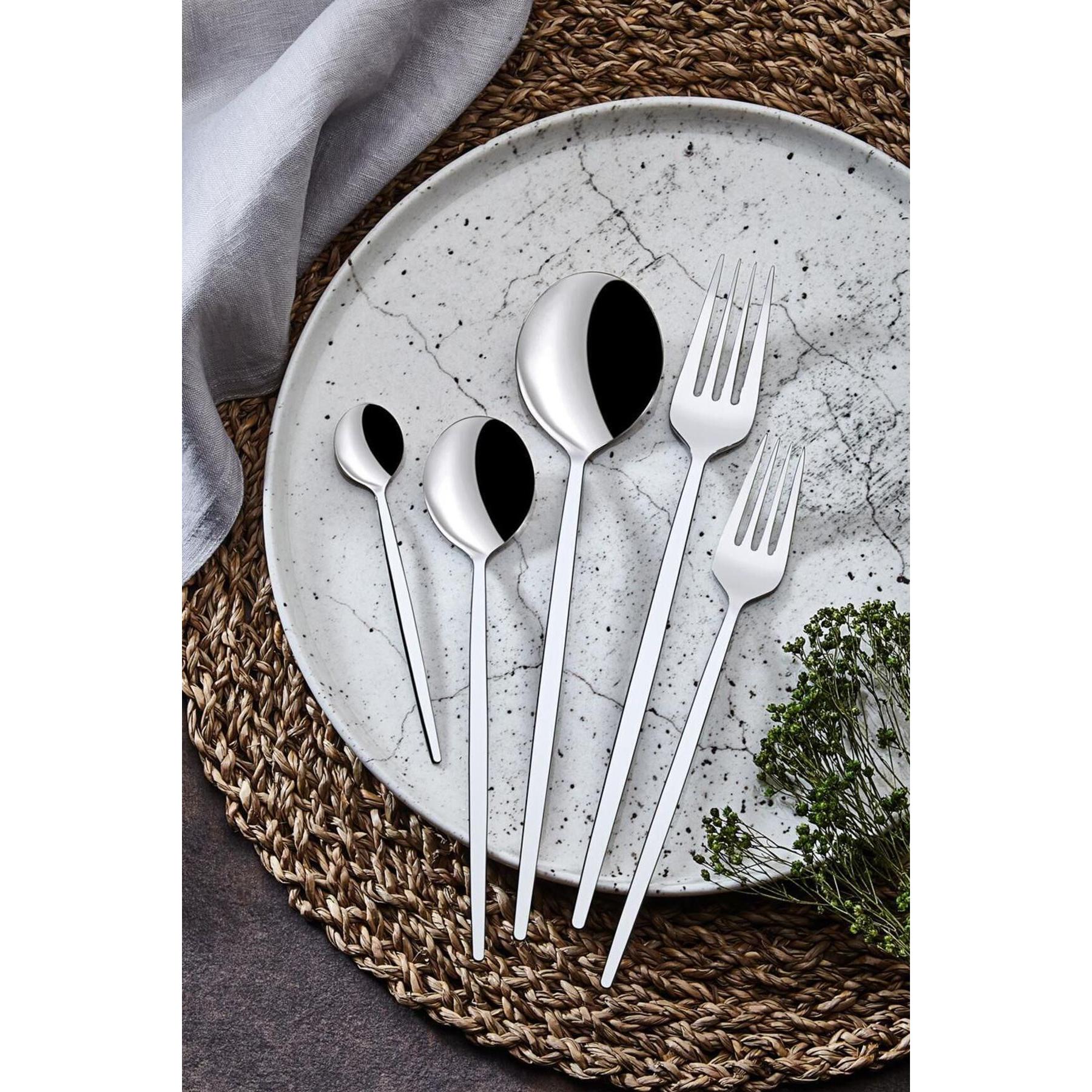 Hermia Mokk Cutlery Set, Besteck, Silber