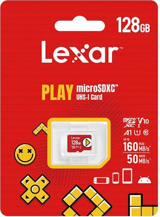 Actual product image Lexar microSDXC Card 128GB PLAY 1066x UHS-I U3 up to 150MB/s (128 GB, microSDXC, U1, UHS-I)