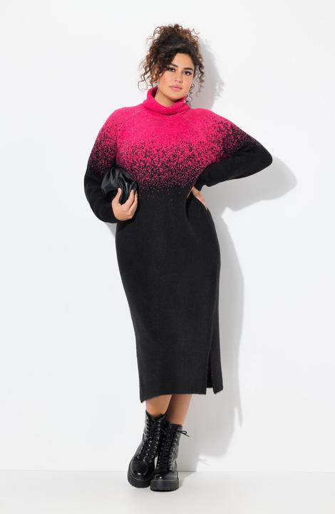 Immagine prodotto Ulla Popken Abito midi in maglia, sfumature di colore, collo alto, manica lunga (54)