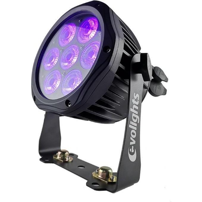 No Name Beleuchtung EVOLIGHTS GLACIER 7 LED PAR 7x10W RGBWA-UV IP65 (LED), Faro, Multicolore