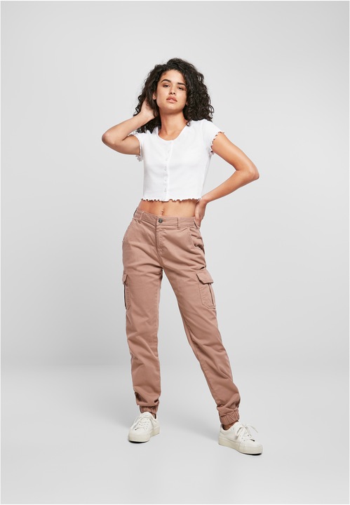 Produktbild Urban Classics Ladies Cropped Button Up Rib Tee (S, L)