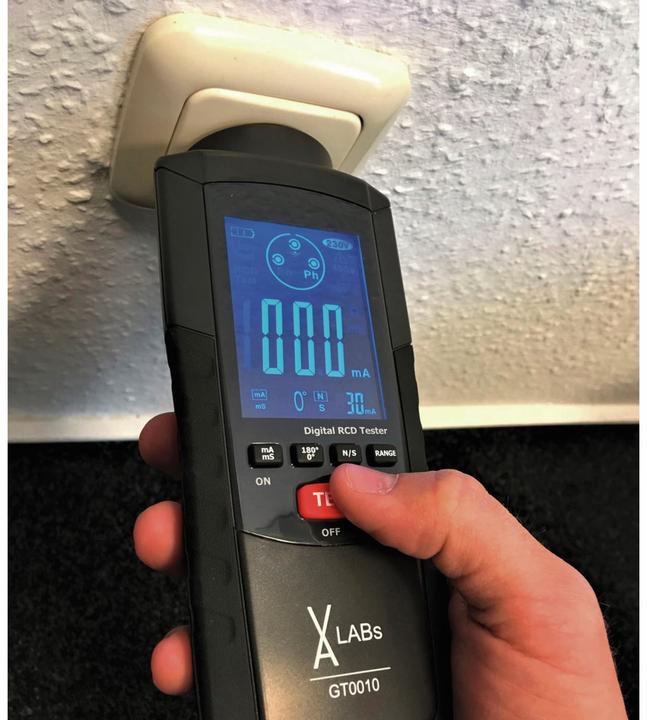 Produktbild RCD-Prüfgerät GT0010, LABs 195 - 253 V AC