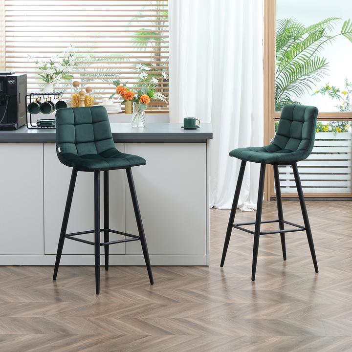 Produktbild Homcom Barhocker-Set Polyester, Stahl Grün