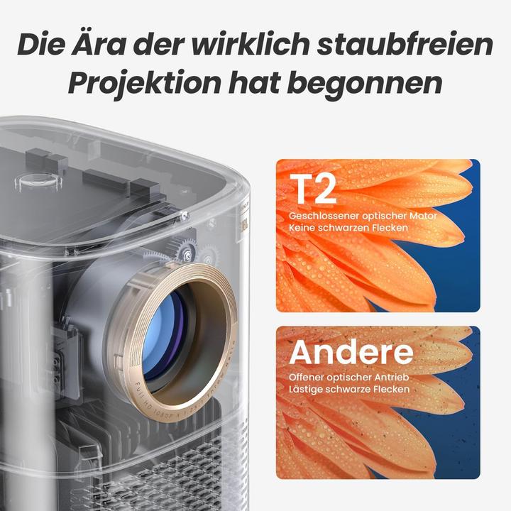 Actual product image Yaber Tragbarer Projektor mit JBL-Sound und Autofokus (Full HD, 1.25:1)