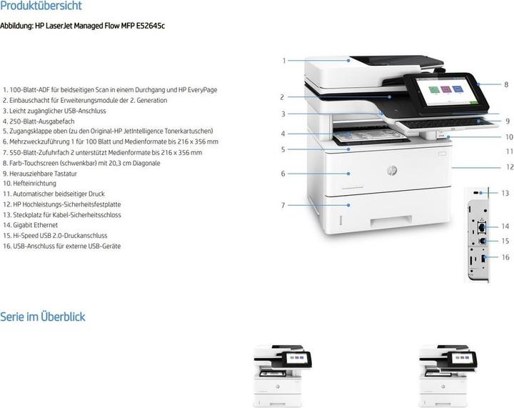 Actual product image HP LaserJet Managed E52645dn Laser DPI per minute (Laser, Black and white)