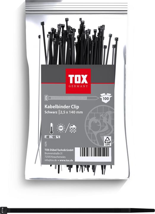 Actual product image Tox Cable tie clip 2.5x140 (100 pcs.) (140 mm, 100 pcs.)