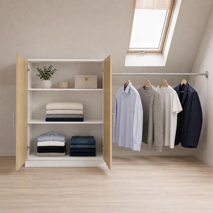 Produktbild VCM Holz Dachschrägen Kleiderschrank Dacho L (90 x 50 x 100 cm)