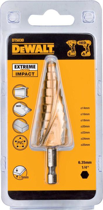 Actual product image DeWalt Extreme Impact step drill HSSG DT5030 (1425 mm, extremely robust, made of one piece (14-25mm)