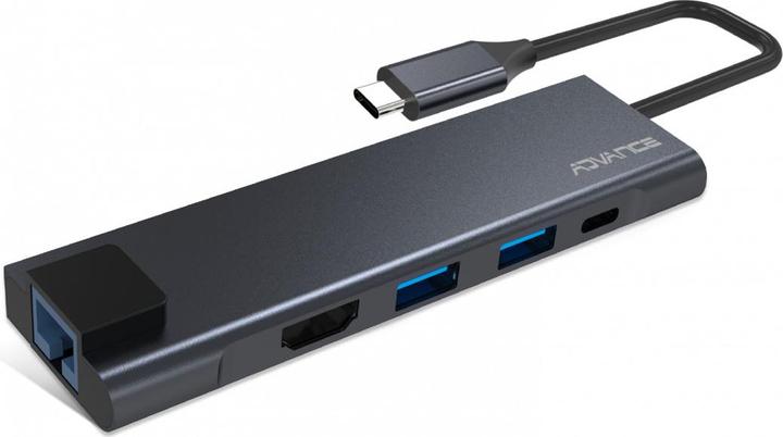 Immagine prodotto Advance Adaptateur USB 3.0 Type C Xpand Smart Vers HDMI + Rj45 Et Hub 3 Ports (USB-C, 3 porte)