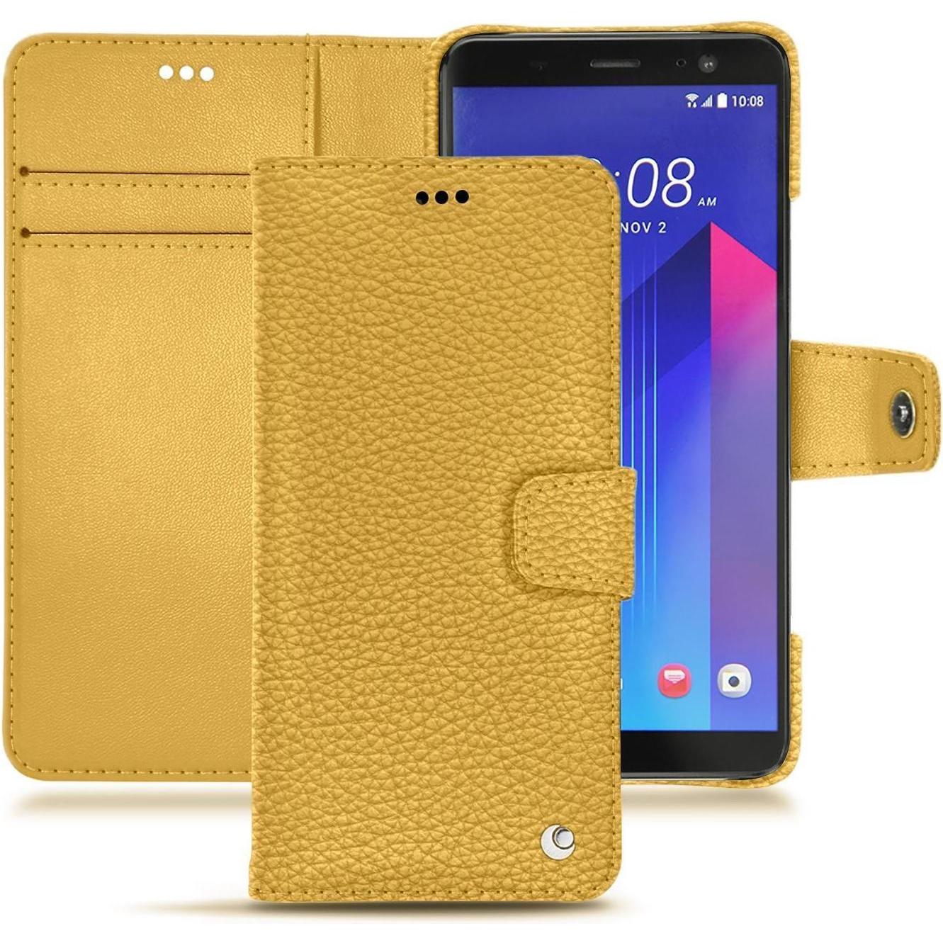 Noreve Lederschutzhülle Wallet (HTC U11+), Smartphone Hülle, Orange