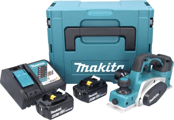 Productafbeelding Makita DKP 180 RGJ accu schaafmachine 18 V 82 mm + 2x accu 6,0 Ah + lader + Makpac