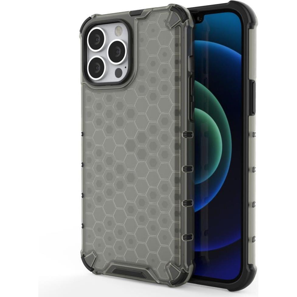 Thumbnail - Hurtel Honeycomb Case armor cover with TPU Bumper for iPhone 13 Pro Max black (Apple iPhone 13 Pro Max), Smartphone Hüll...