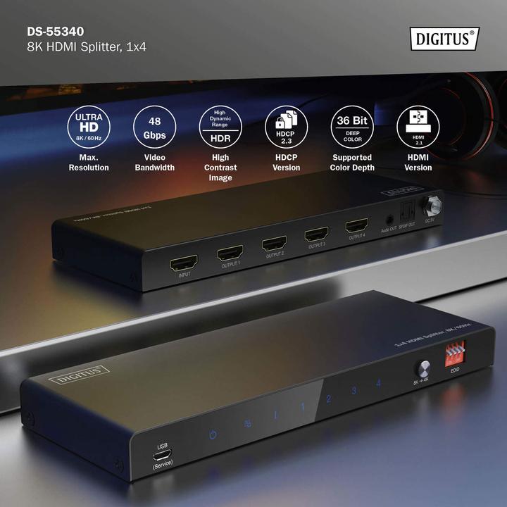 Produktbild Digitus 8K HDMI Splitter, 1x4