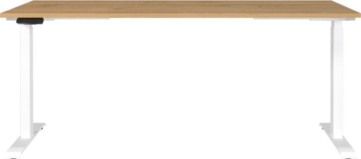 Actual product image Germania JET height-adjustable desk grandson oak rectangular, T-leg frame white 180.0 x 8 (180 x 80 x 72 cm)