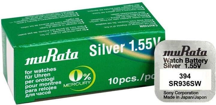 Immagine prodotto Murata Pila a bottone ossido di argento n 394 (10 pz., SR45, 75 mAh)