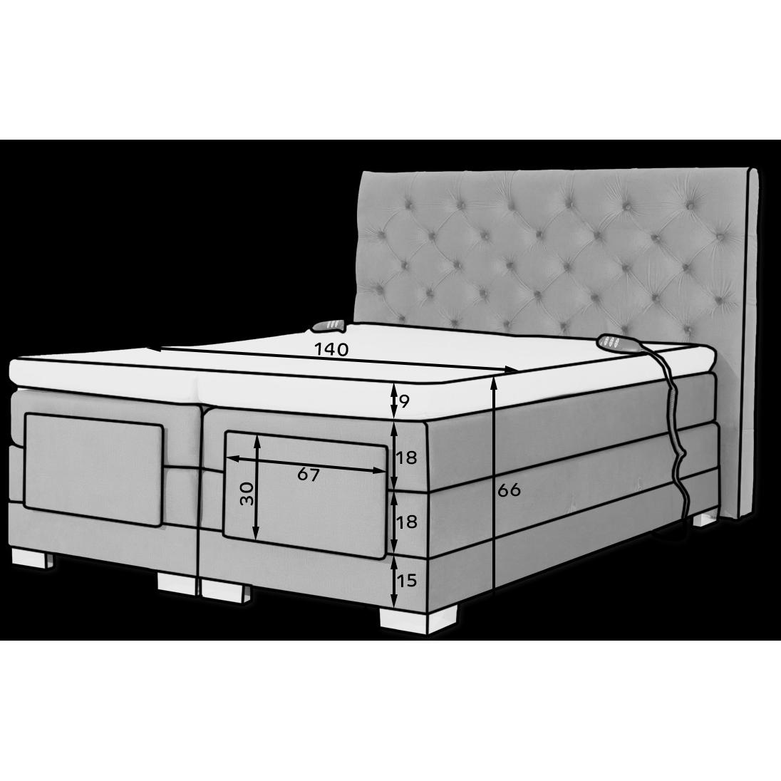 Thumbnail - ELTAP, Boxspringbett, Clover (140 x 200 cm)