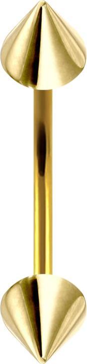 Image du produit Star Piercing Micro banane plaquée or avec deux cônes (sans laiton, Acier chirurgical 316L)