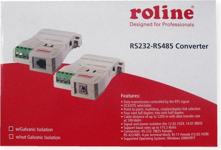 Produktbild Roline Konverter RS232-RS485, mit galvan. Trennung