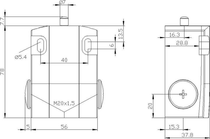 Produktbild Siemens Begrenzungsschalter 56 mm Rundst 1NO/1NC