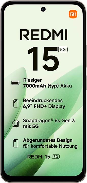 Actual product image Xiaomi Redmi 15 5G 8+256GB Titan Gray (256 GB, Titan Gray, 6.90", Hybrid Dual SIM, 5G)
