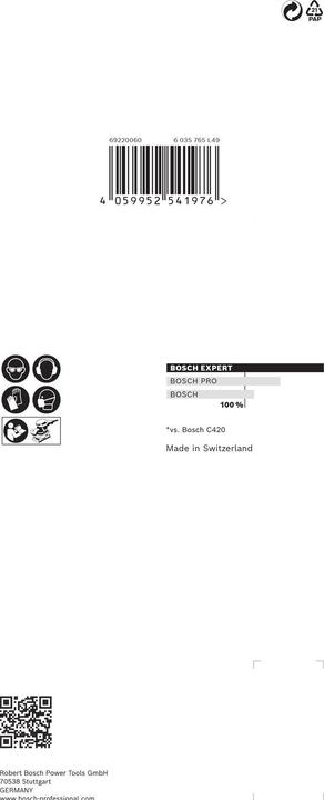 Image du produit Bosch Professional Zubehör Papier abrasif Expert C470 avec 8 trous pour ponceuses vibrantes, 93 x 186 mm, G 400, 10 pcs. (400)