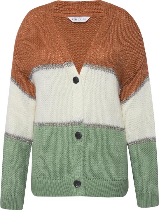 Produktbild Studio Untold Strickjacke, Boxy Fit, Blockstreifen, V-Ausschnitt, Langarm (54)