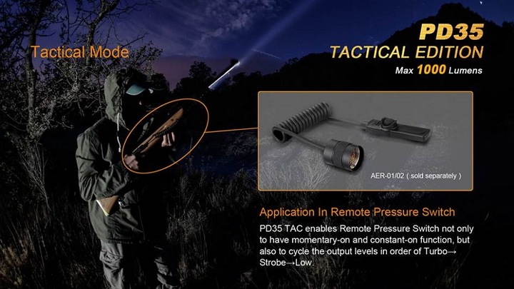 Actual product image Fenix Pd35 Tac (13.70 cm, 1000 lm)