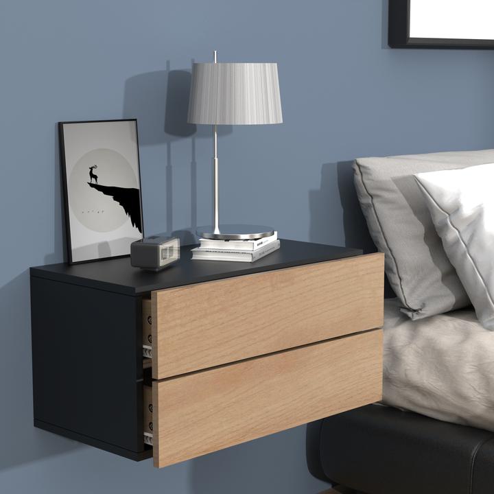 Image du produit VCM Tiroir mural en bois Table de chevet murale Tiroir Console Table de chevet Usal L 60 cm (60 x 32 x 32 cm)