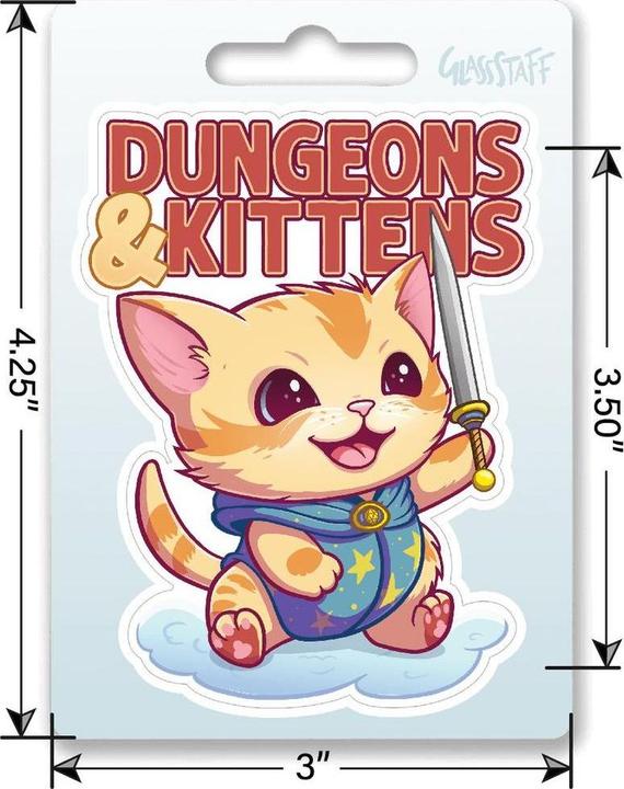 Image du produit Glass Staff Dungeons & Kittens Sticker Mehrfarbig, Detailfarbe (1 Autocollants)