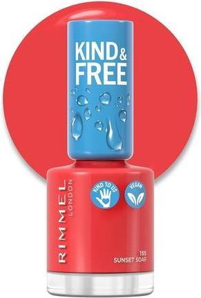 Actual product image Rimmel London RIMMEL Kind & Free Clean Nail Polish lakier do paznokci 155 Sunset Soar 8ml (155 Sunset Soar, Colour paint)