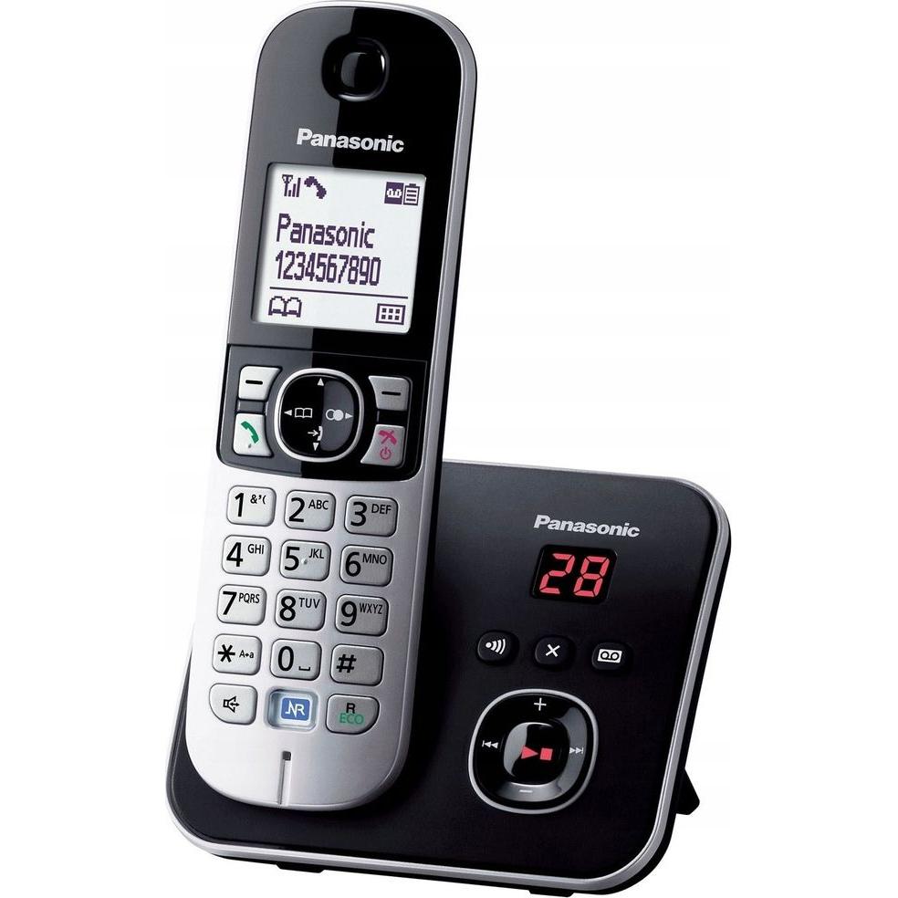 Panasonic KX-TG6821 DECT-Telefon Anrufer-Identifikation, Telefon, Schwarz, Silber