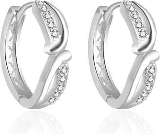 Produktbild Agato - Silver hoop earrings with zircons AGT-E058KW
