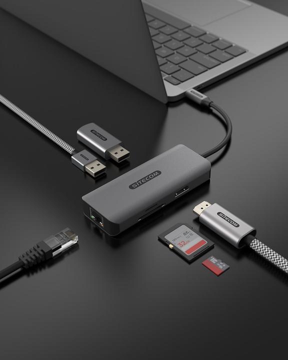 Produktbild Sitecom - 6 in 1 USB-C LAN Multiport Adapter (USB-C, 6 Ports)