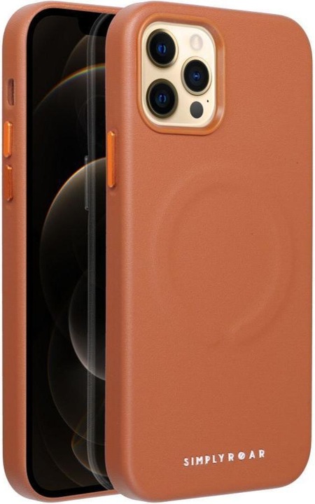 Produktbild Roar Back panel cover case LEATHER MAG compatible with MagSafe for IPHONE 12 Pro Brown (Apple iPhone 12 Pro)